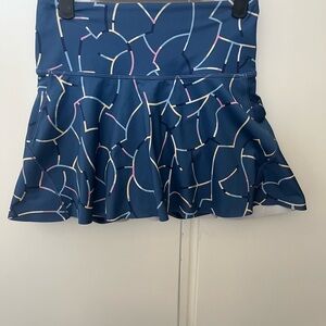 Athleta Navy Geometric Print Tennis Skirt